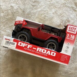 Off-Road Advanced Simulation Red Toy Jeep